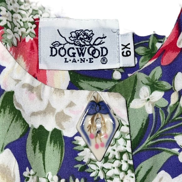Dogwood Lane Vintage Floral Prairie Dress Sleeveless 6X - Picture 5 of 7